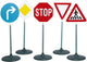 Klein toys verkeersborden - 5 stuks - 25x25x73 cm - ideaal voor verkeerseducatie