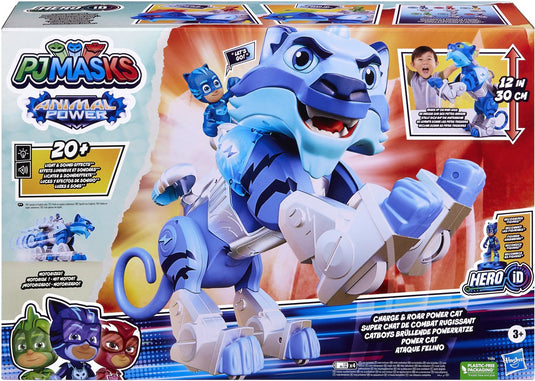 Hasbro pj masks animal power charge roar power cat – motorisch voertuig met 20+ licht- en geluideffecten – vanaf 3 jaar