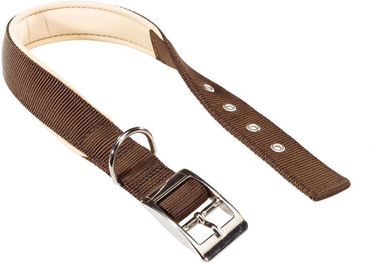 Ferplast hondenhalsband daytona 53 x 2,5 cm staal nylon bruin