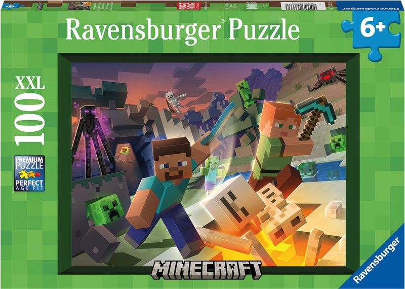 Load image into Gallery viewer, Ravensburger puzzel monster minecraft - legpuzzel - 100 xxl stukjes
