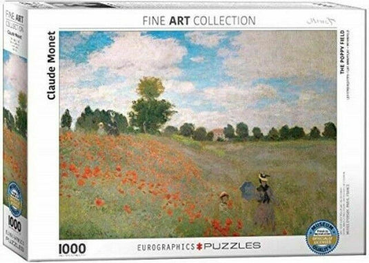 Eurographics - klaprozen bij argenteuil [coquelicots, près de argenteuil] - claude monet - 1000 stukjes 68×48cm (b×h) - fine art legpuzzel