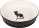Flamingo voerbak kat keramiek – eet- en drinkpot nala – rond – zwart wit – met print – antislip – 220ml – ø14cm