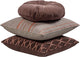 Woood aziz kussens - velvet stof - bruin naturel - set van 3