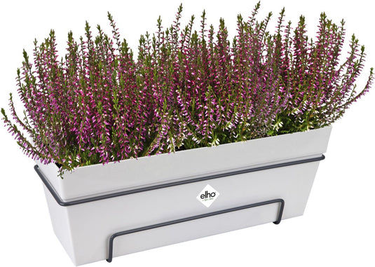 Elho loft urban balkonbak allin1 50 - plantenbak voor balkon buiten - ø 49.0 x h 20.5 cm - wit