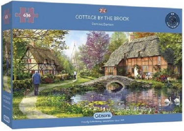 Gibsons - cottage by the brook (door dominic davison) - 636 stukjes 69×32cm (b×h) - legpuzzel voor volwassenen