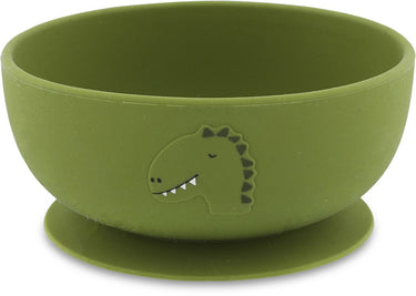 Trixie kom met zuignap - mr. dino - schaaltje - kinderservies - voor baby's vanaf 4 maanden - van siliconen - geschikt voor de vaatwasser