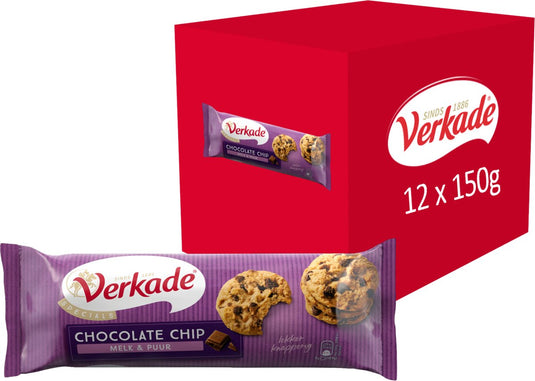 Verkade - koek - chocolate chip melk puur chocolade - 12 x 150 gram