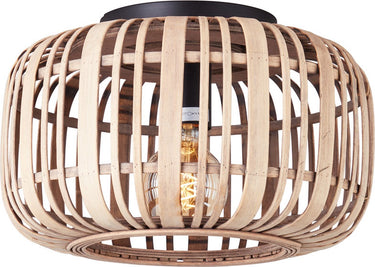Brilliant woodrow - plafondlamp - e27 max 1x40w - bruin hout