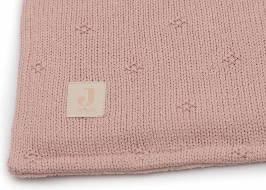 Jollein - deken wieg 75x100cm - wiegdeken, wiegdekentje, dekentje baby - cosy knit wild rose velvet