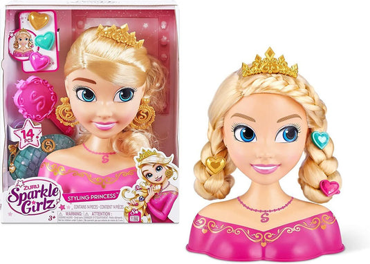 Zuru kaphoofd - styling hoofd - pop - super model - inclusief accessoires - kapper speelgoed - met haarspeldjes en sieraden - extra dik haar sparkle girlz - styling head