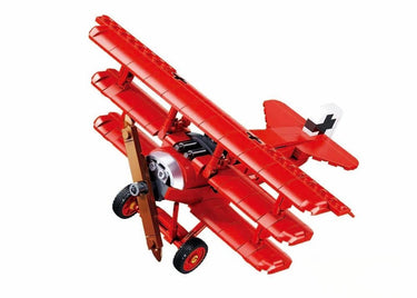 Sluban modelbricks fokker dr‑1s vliegtuig bouwspeelgoed kinderen vanaf 8 jaar – constructiespeelgoed modelbouw – bouwdoos met 281 bouwstenen – m38-b1292