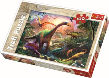Trefl puzzel 100 stukjes - dinosaurussen - kleurrijke legpuzzel voor kinderen.