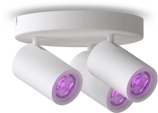Calex smart plafondlamp - 3-lichts - slimme opbouwspot - rond - wit
