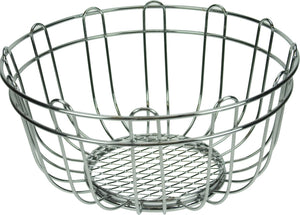 Artex metalen fruitmand fruitschaal zilver rond klein 24 x 24 cm - fruitschalen fruitmanden - draadmand