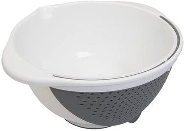 Metaltex vergiet en kom 2-in-1 - 25 cm - inhoud 3,5 liter - wit grijs