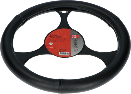 Carpoint stuurhoes leer zwart – 37-39 cm – antislip binnenzijde – meer grip comfort – universele pasvorm