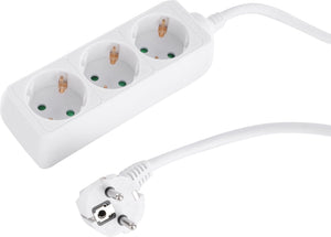 Q-link stekkerdoos - 3-voudig - randaarde - 3 x 1.5 mmâ² - 1.5 m - wit