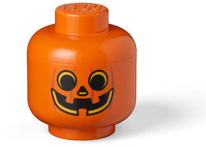 Lego opbergbox iconic hoofd pompoen 16 cm, oranje -
