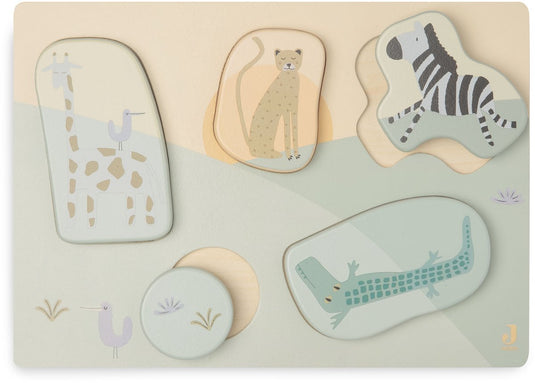 Jollein - houten puzzel - jungle jambo - jungle dieren - houten speelgoed - 100% fsc