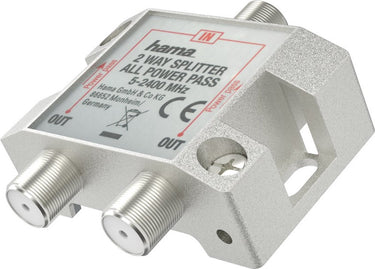 Hama 00205231, kabelsplitter, 5 - 2400 mhz, zilver, vrouwelijk vrouwelijk, 20 db, 1 stuk(s)