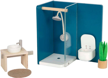 Small foot houten poppenhuis meubeltjes badkamer