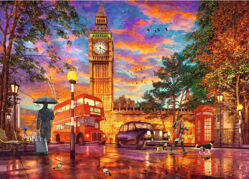 Load image into Gallery viewer, Ravensburger legpuzzel zonsondergang op parliament square, londen, 1000st.
