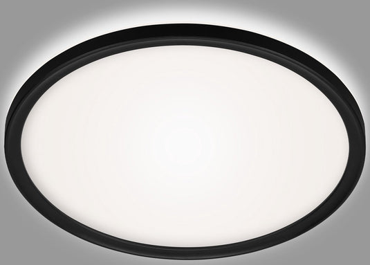 Briloner slim drip - led badkamerverlichting - badkamer plafondlamp - met achtergrondverlichting - ip44 - zwart - ø29cm
