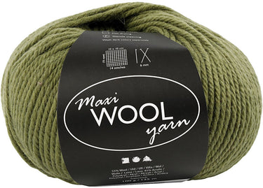 Creativ company wolgaren olijfgroen - breigaren 100 gram 125 meter.