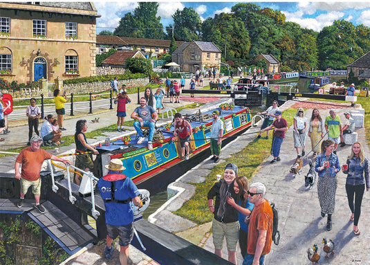 Gibsons - wiltshire waterways (door bryan evans) - 1000 stukjes 68×49cm (b×h) - legpuzzel voor volwassenen