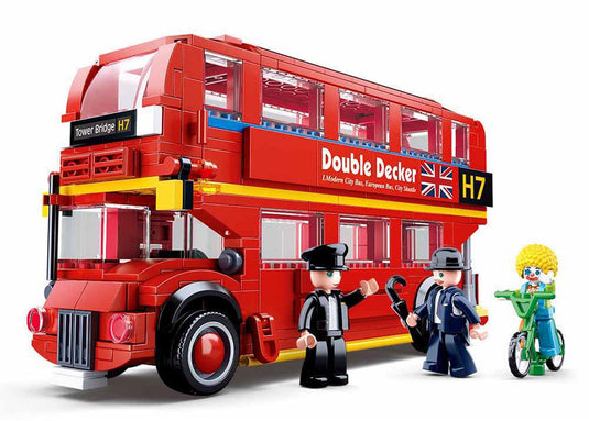 Sluban modelbricks londen dubbeldekker bus bouwspeelgoed – constructiespeelgoed – bouwset met 382 bouwstenen – m38-b0708 – vanaf 6 jaar