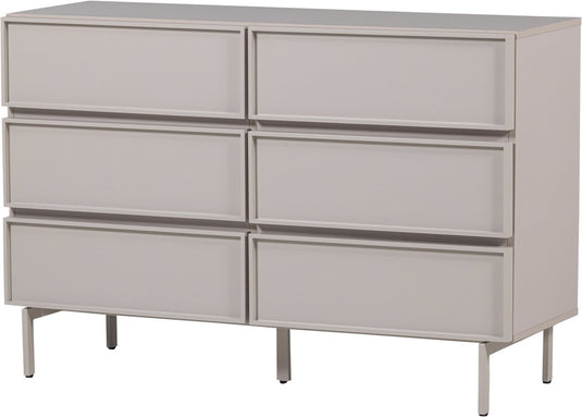 Woood tours ladekast 6 lades - melamine mdf - zand - 80x120x42