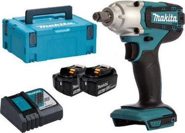 Makita dtw190rfj li-ion accu slagmoersleutel set - 18v - 2x 3.0ah accu - in mbox opbergkoffer - 190nm - 1 2 - koolborstelloos