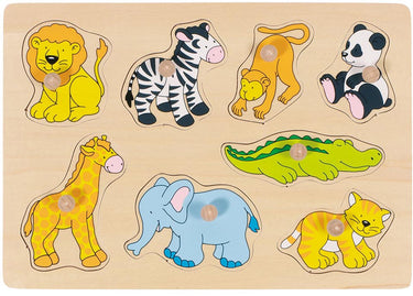 Goki houten noppenpuzzel wilde dieren