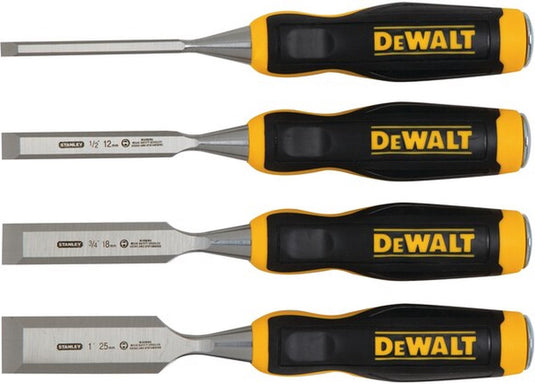 Dewalt dwht0-16063 - houtbeitelset - 4 stuks - chromen stalen bladen - ergonomische greep