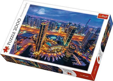 Trefl puzzel 2000 stukjes - dubai skyline nacht - premium kwaliteit.