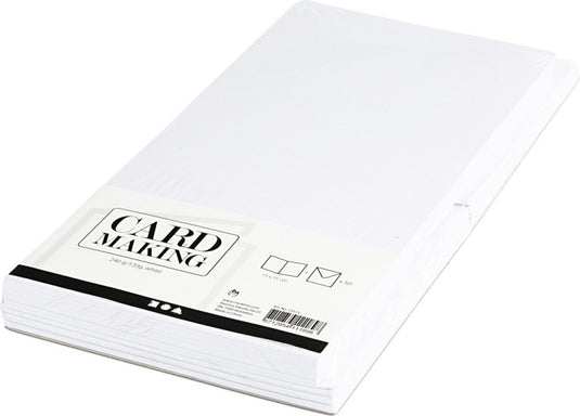 Creativ company kaarten enveloppen 15x15 cm wit 50 sets