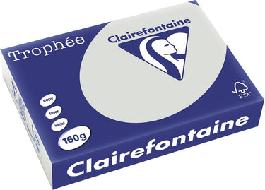 Clairefontaine trophée pastel, gekleurd papier, a4, 160 g, 250 vel, lichtgrijs