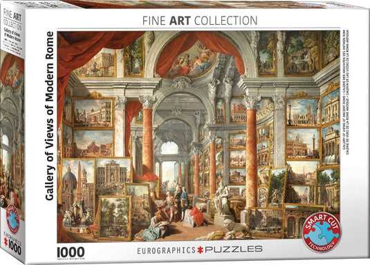 Eurographics - galerij van gezichten van het moderne rome [galleria di vedute di roma moderna] - giovanni panini - 1000 stukjes 68×48cm (b×h) - fine art legpuzzel