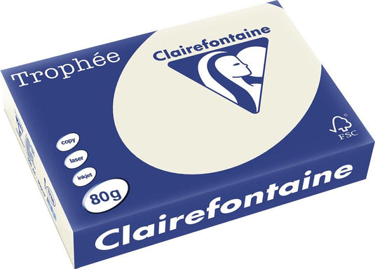 Clairefontaine trophée gekleurd papier, a4, 80 g, 500 vel, parelgrijs