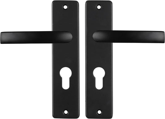 Starx deurklink zwart â€“ deurbeslag â€“ deurschild voor profielcilinder (pc55) â€“ deurklink blok