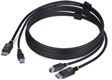 Startech 1,8m displayport en usb kvm kabel, 5gbps, 4k 60hz, universeel compatibele dp usb combo kabel voor kvm switches