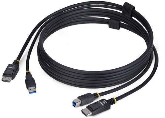 Startech 1,8m displayport en usb kvm kabel, 5gbps, 4k 60hz, universeel compatibele dp usb combo kabel voor kvm switches