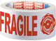 Tesa verpakkingstape fragile 12 m wit, rood