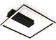 B.k.licht briloner - plafonniere led frame - plafondlamp met warm wit licht - 3000k - 12w - 1400 lm - 32x30x5 cm - zwart