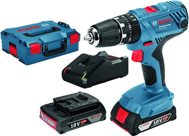 Bosch professional gsb 18v-21 accu klop- schroefboormachine 18v 2.0ah (2x) in l-case - 06019h1109