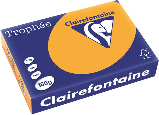 Clairefontaine - trophée pastel - a4 - oranje - 160 grams - 250 vel