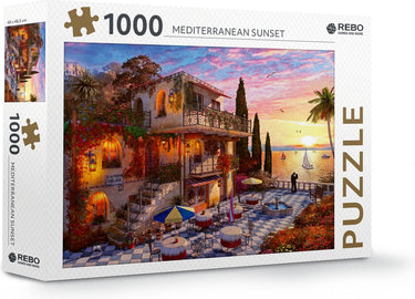 Rebo productions legpuzzel mediterranean sunset 1000 stukjes