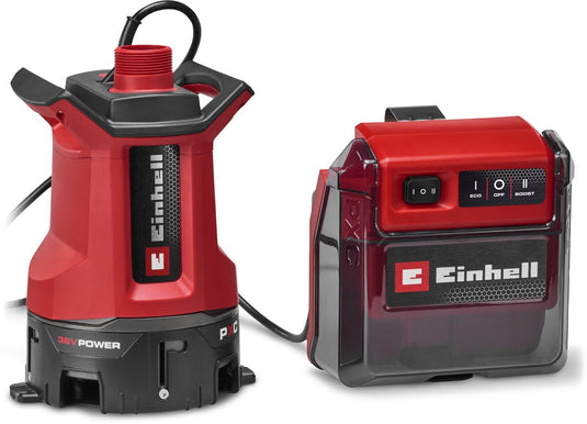 Einhell accu vuilwaterpomp ge-dp 36 35 ll li solo - power x-change - 36 v li-ion - 14.000 l u - max. opvoerhoogte: 9 m - max. dompeldiepte: 6 m - afzuigend tot: 1 mm - excl. accu en lader