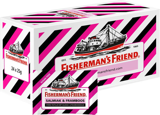 Fisherman's friend salmiak framboos suikervrij - 24 zakjes x 25 gram