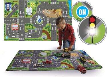 Kids globe speelkleed verkeer met led verkeerslichten
